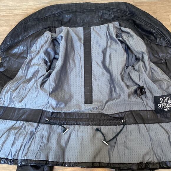 Sylvie Schimmel Paris Soft Calf Leather Black Jacket Size 36 Made in France - Picture 6 of 8